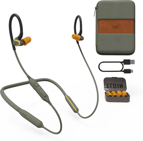Elgin Rumble Gen 2 Auriculares Bluetooth, reducción de ruido de 31 dB con puntas Fusion, tapones inalámbricos impermeables IP67, protección auditiva