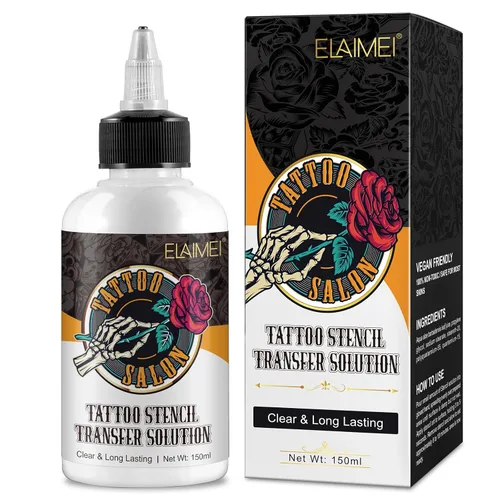 Gel de transferencia de plantillas de tatuaje, crema mágica para plantillas, solución de aplicación de tatuaje para plantillas de máquinas de papel