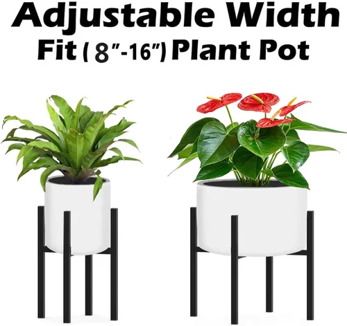 Miniatura 3 de Soporte para Plantas de Metal, Tamaño Ajustable para Macetas Grandes de 10 12 13 14 15 16 Pulgadas, Soporte de Plantas Expandible de Estilo Moderno