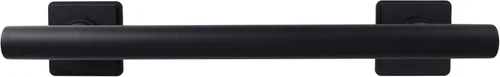 Coronado Designer - Barra de apoyo recta para ducha de baño de 12 pulgadas con bridas cuadradas decorativas, color negro mate Mate negro