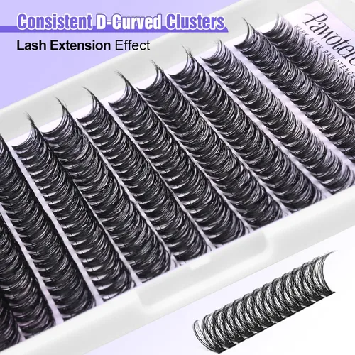 Miniatura 6 de Extensiones de pestañas Pawotence, racimos de pestañas 40D, 280 unidades, extensiones de pestañas en racimo de 9-16mm, mezcla de racimos