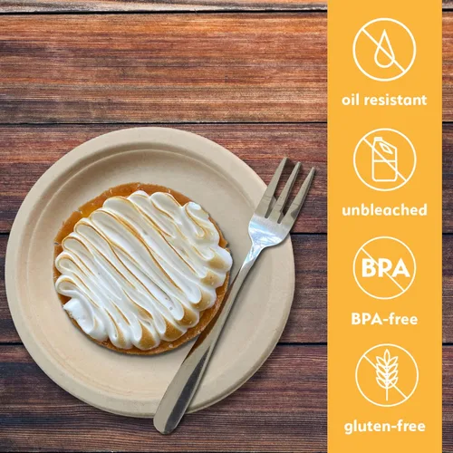 Miniatura 5 de Platos de papel desechables 100% compostables a granel [6 pulgadas 1000 paquetes], platos de bambú, ecológicos, biodegradables, resistentes platos