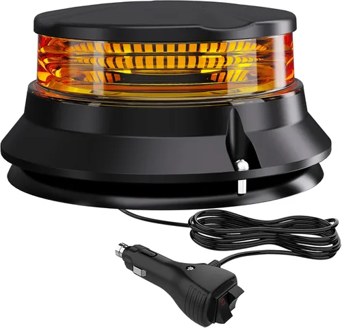 Luces de baliza estroboscópica ámbar LED WINECO, luces de advertencia de emergencia de seguridad intermitentes giratorias para carretilla elevadora,