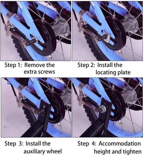 Miniatura 4 de Ruedas de entrenamiento para bicicleta,Compatible para bicicletas de 12 pulgadas,Rueda de silencio flash