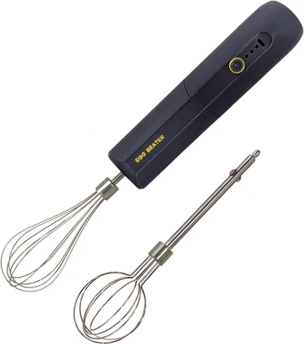 Batidora de mano inalámbrica, batidor eléctrico de mano de diseño plegable con 3 modos de velocidad, batidor de huevos de mano con 2 batidores