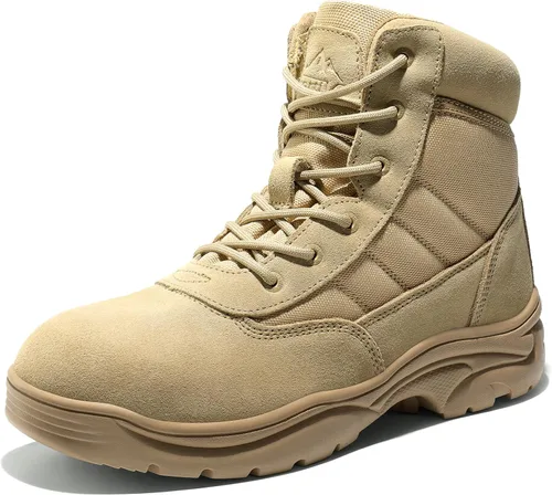 Miniatura 9 de NORTIV 8 Botas de trabajo tácticas impermeables para hombre, de cuero, para senderismo, militares, 6 pulgadas, botas de combate para motocicleta