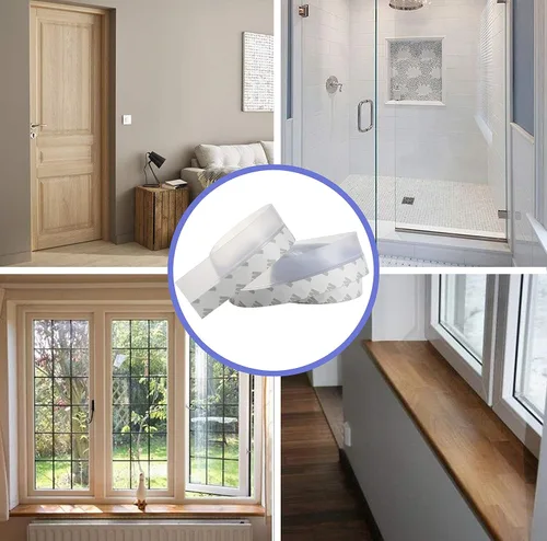 Miniatura 5 de Cinta de sellado para puerta, tira de sellado inferior para puertas, adhesivo de silicona para sellos de puertas y ventanas de silicona anticolisión