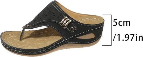Miniatura 5 de Sandalias ortopédicas con soporte de arco, sandalias planas para exteriores, estilo bohemio, para caminar, cómodas, elegantes, informales