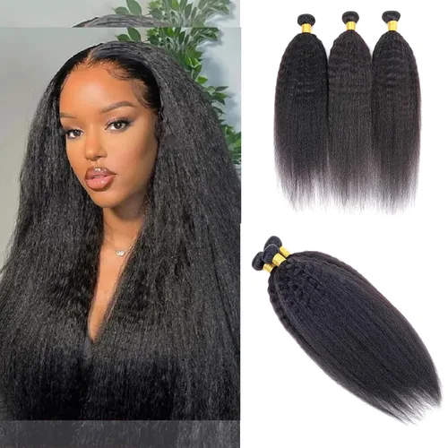 Miniatura 42 de Paquetes de cabello afro rizado y kinky, extensiones de cabello humano de 8 pulgadas, tejido rizado sin procesar, doble entretejido, virgen