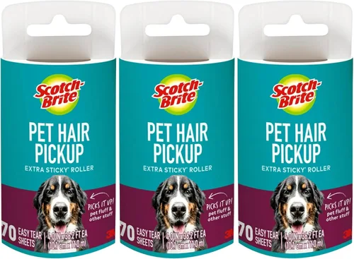 Scotch-Brite Recambios de rodillo de pelusa extra pegajoso para recogida de pelo de mascotas, solo recargas, 50% adhesivo, 4 pulgadas x 36.2 pies