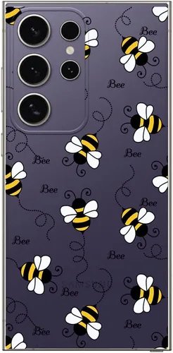 Miniatura 6 de Blingy's Funda para Samsung Galaxy S24 Ultra, para mujeres y niñas, diseño de abejas divertidas de moda, lindo estilo de animal, transparente