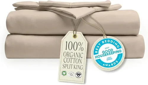 Miniatura 36 de Delilah Home Juego de sábanas de 300 hilos 100 % algodón orgánico, verificado por GOTS y Vegan.org, ropa de cama de satén de 300 hilos,