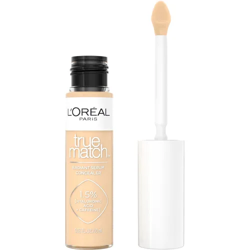 L'Oreal Paris True Match - Corrector de suero radiante, corrector iluminador debajo de los ojos con 1.5% de ácido hialurónico y cafeína, C3, 0.33