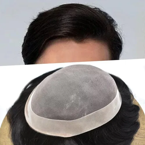 Miniatura 52 de Toupee - Sistema de reemplazo de cabello humano para hombre, encaje mono fino, duradero, línea capilar natural para hombre, pieza de cabello NPU