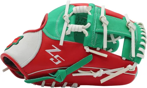 Miniatura 6 de SSK Z5 Craftsman Guante de béisbol para infield – 11.25” - 11.5” - 11.75” - 12” – Lanzamiento con mano derecha y izquierda Rojo/Verde Kelly/Blanco