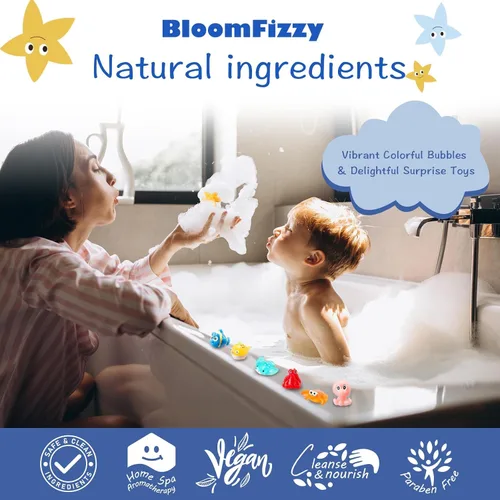 Miniatura 5 de Sea Surprise Bombas de Baño para Niños – Paquete de 15 Unidades Efervescentes con Juguetes Ocultos del Océano, Suaves y Perfumadas, Seguras