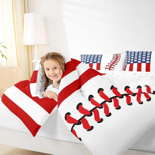 Miniatura 102 de Feelyou Juego de edredón de baloncesto para niñas y niños, juego de ropa de cama con juegos de pelota, decoración de habitación, regalo para amantes