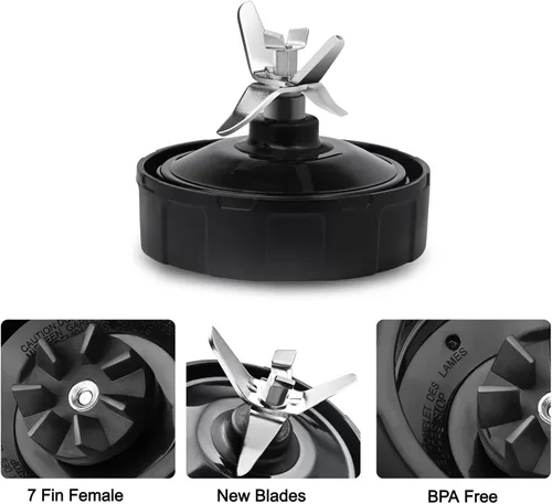 Miniatura 2 de Piezas de repuesto Ninja Blender – Cuchilla de licuadora Ninja de grado premium de 7 aletas para vasos de licuadora Ninja – Rodamiento nuevo