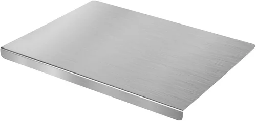 Miniatura 2 de HUAKENER Tablas de cortar grandes de acero inoxidable para cocina, tabla de cortar con borde de encimera, tabla de cortar con alfombrilla