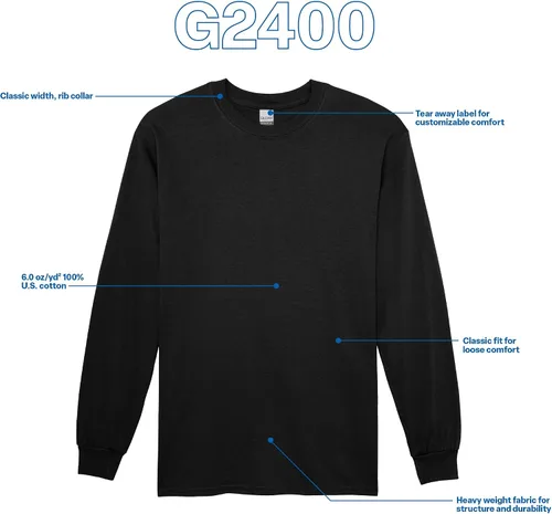 Miniatura 19 de Gildan - Camiseta de manga larga de algodón ultra estilo G2400 para adultos, paquete múltiple