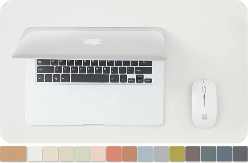 Miniatura 23 de Tapete de escritorio grande de corcho natural y cuero, tapete de escritorio ecológico, protector de escritorio de doble cara, tapete de teclado Café