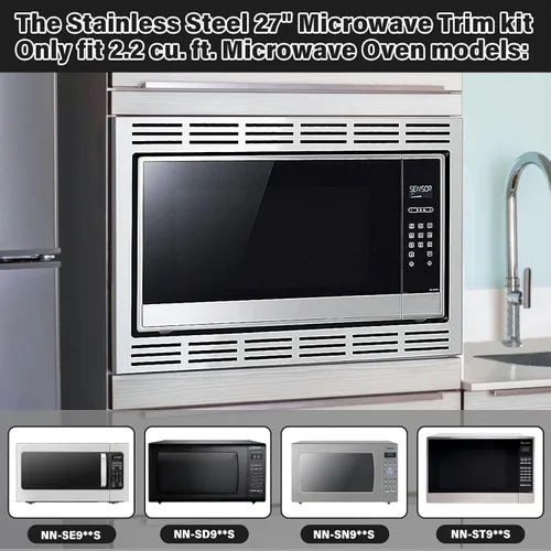 Miniatura 2 de Kit de molduras de microondas NN-TK932SS de 30 pulgadas con diseño de 4 imanes fuertes, compatible con modelos de horno microondas Panasonic