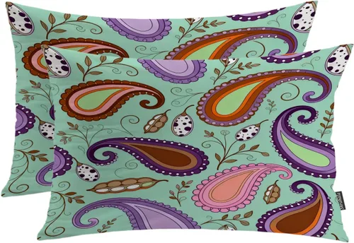 Miniatura 45 de Shrahala Funda de almohada decorativa de castillo oscuro de Halloween, casa con murciélagos de bruja, esqueleto, funda de almohada cuadrada mezclada