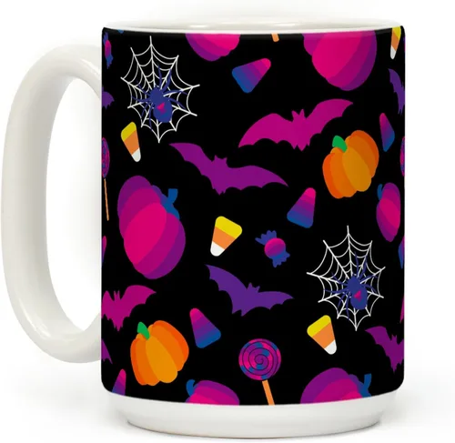 Miniatura 10 de LookHUMAN Taza de Café de Halloween – Halloween Is Meowgical Tazas, Taza de Café Espeluznante Idea de Regalos de Taza, 15 Onzas 10-Blanco