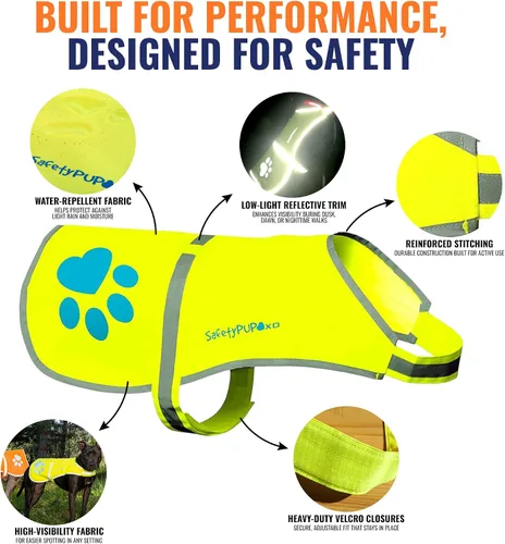 Miniatura 3 de Chaleco reflectante para perro, tamaños para perros de 14 libras a 130 libras – chaleco de seguridad con reflectante para mejor visibilidad., M