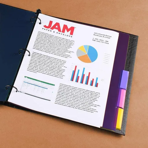 Miniatura 3 de JAM PAPER Separadores de Índice de Plástico de 5 Pestañas - 9 3/4 x 11 1/2 pulgadas - Multicolor Surtido - 5 Separadores con Pestañas/Paquete 1