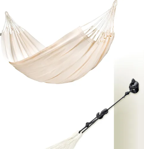 Miniatura 10 de LA SIESTA Modesta Hamaca de algodón orgánico, interior/exterior, dormitorio a patio trasero, hamaca de tela extragrande para 2, máximo 440 libras