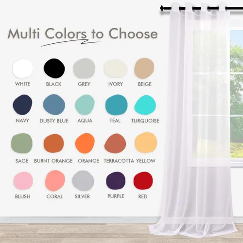 Miniatura 2 de KOUFALL Cortinas traslúcidas de 120 pulgadas de 2 paneles con ojales, juego extra largo de 10 pies de largo, cortinas altas para ventana grande, 52