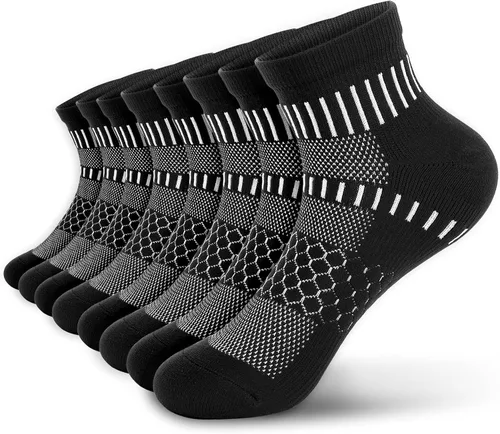 Miniatura 14 de IRAMY Calcetines de compresión de tobillo para hombres y mujeres, acolchados, para correr, atléticos, alivio de la fascitis plantar, 2/4/6 pares