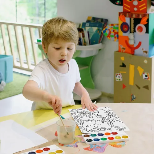 Miniatura 9 de Volmop Paquete de 3 pinturas por números para niños de 8 a 12 años, 10 x 8 pulgadas, lienzo enmarcado con 17 pinturas acrílicas y 6 pinceles Fox