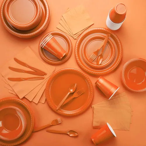 Miniatura 7 de Amcrate Paquete de 100 servilletas de bebidas color naranja, ideal para bodas, fiestas, cumpleaños, cenas, almuerzos y cócteles (5 x 5 pulgadas)