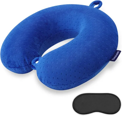 Miniatura 8 de Almohada de viaje de cuello en espuma viscoelástica de terciopelo naranja Gosider para avión, coche, tren