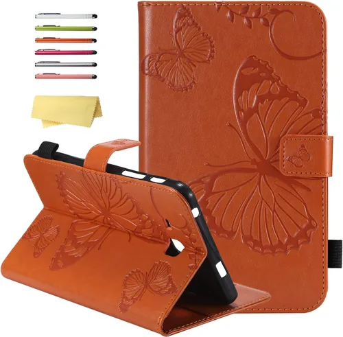 Miniatura 11 de Funda para Samsung Galaxy Tab A 7.0 2016 (SM-T280/T285) con portalápices [Encendido/apagado automático] Folio Stand Smart Magnetic Wallet Embossed