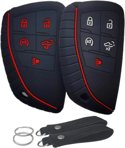 Miniatura 8 de Funda de silicona para llavero sin llave, compatible con Chevrolet Chevy Silverado 1500 2500HD 3500HD GMC Sierra 1500 2500HD 3500HD 2022-2024