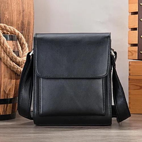Miniatura 2 de Cuero auténtico mensajero Bolsas hombro hombro Crossbody bolso trabajo negocio vintage capacidad