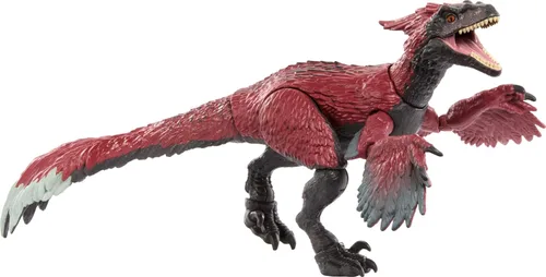 Mattel Jurassic World Hammond Collection - Figura de acción de dinosaurio, juguete de dinosaurio piroraptor con 14 articulaciones, ojos de cristal y
