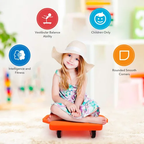 Miniatura 2 de Tabla de sentarse para niños con ruedas universales – Scooter de plástico de seguridad para niños de 6 a 12 años – Scooter deportivo manual con asas