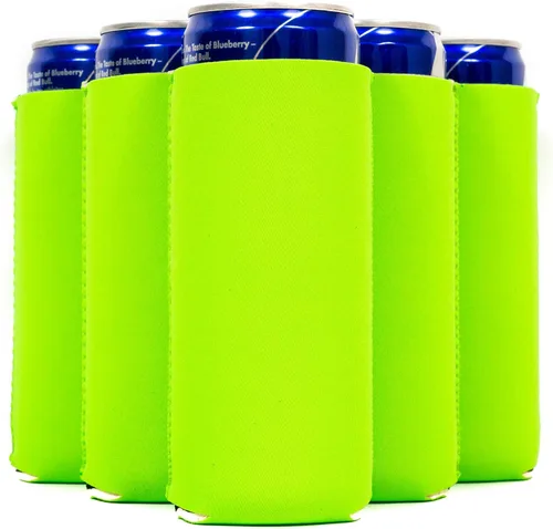 Miniatura 12 de QualityPerfection Fundas delgadas para enfriar latas, cerveza/energía (paquete de 6) para bebidas en blanco, 12 onzas, alta calidad, 0.157 in