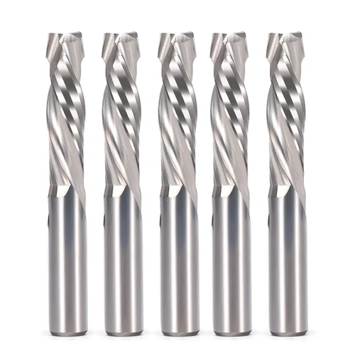 Miniatura 16 de Brocas de enrutador en espiral hacia arriba y abajo, broca de compresión de 1/4 de pulgada de diámetro de corte, 1 pulgada de longitud de corte