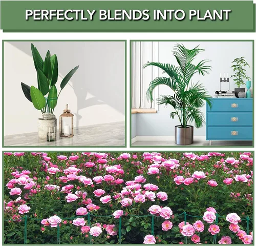 Miniatura 6 de Joyhalo Paquete de 12 estacas altas de soporte para plantas de interior de 24 pulgadas, jaulas y soportes de peonía, jaula de peonía con 15 lazos