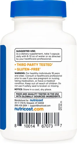 Miniatura 4 de Nutricost Teobromina 400 mg, 90 cápsulas vegetarianas, sin gluten, sin OMG