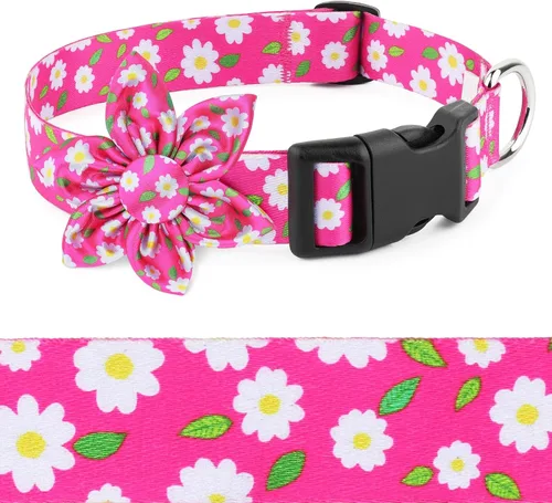 Miniatura 8 de Collar de Perro a Cuadros para Machos, Collares Florales para Perros Machos con Pajarita de Flores, Collar de Perro para Lindos Gatos y Perros Verde