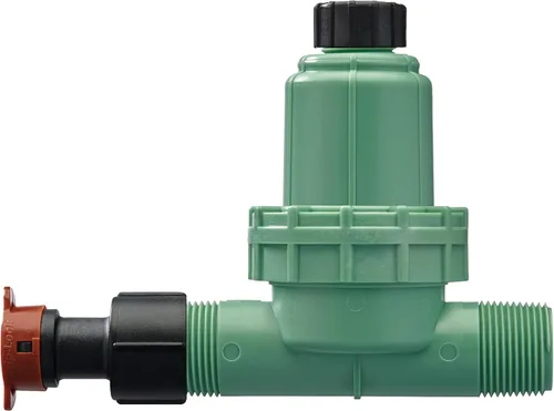 Miniatura 3 de Orbit 67798 Filtro regulador de presión de riego por goteo de 30 PSI Sistema MPT 3 en 1 con adaptador de bloqueo por goteo