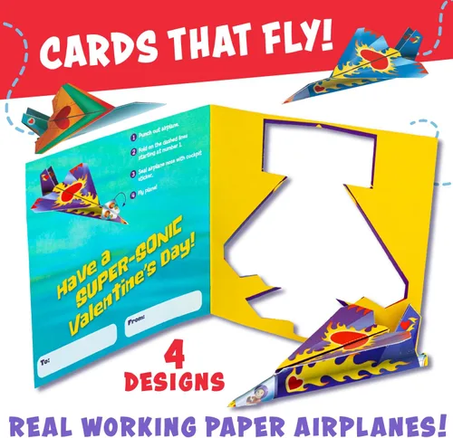 Miniatura 4 de Peaceable Kingdom Tarjeta de Avión de Papel Super San Valentín, 1 EA