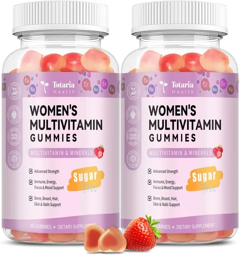 Miniatura 11 de Totaria (2 piezas) Gomitas multivitamínicas sin azúcar para mujeres de 14+ con inositol, hierro, ácido fólico, biotina, gomitas multivitamínicas