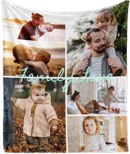 Miniatura 7 de Manta gruesa personalizada con imagen, regalo de cumpleaños personalizado para mujeres, mamá, hermana, hija, esposa, abuela, amiga, 1 foto y 40 x 30